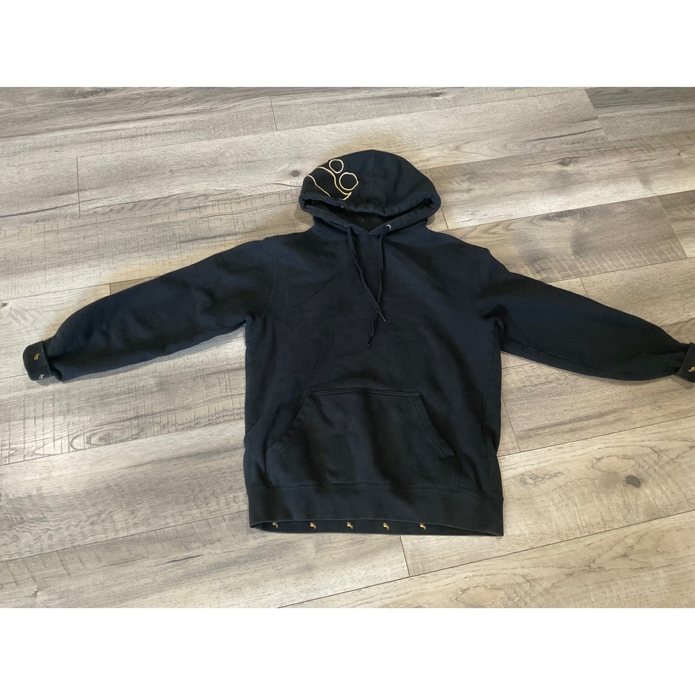 Insomniac EDC black Gold Embroidered Pullover Hoodie‎ Sweatshirt Medium